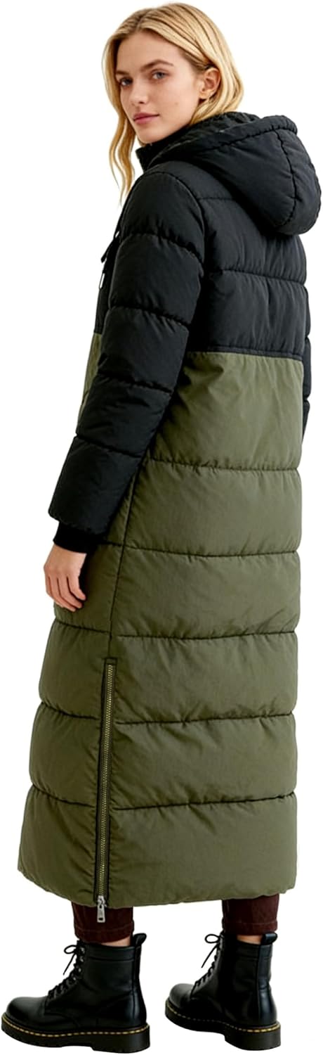 NUTEXROL Women's Winter Long Down Parka Jackets Warm Thickened Hooded Maxi Quilted Puffer Coat