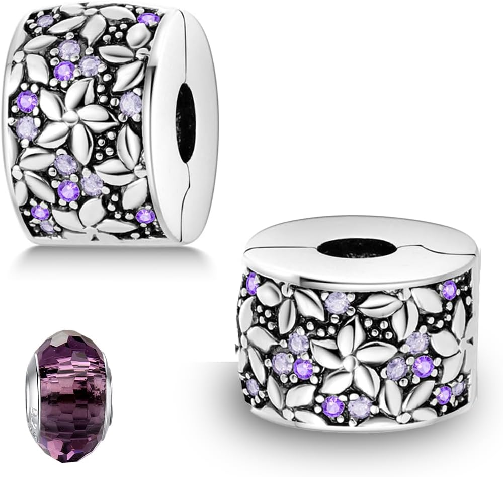 LNQOBU Clip/Stopper Kralen Bedels voor Armbanden & Kettingen 925 Sterling Zilver voor Pandora Snake Chain Armbanden Sieraden Gift voor Vrouwen, Sterling zilver, Zirkonia