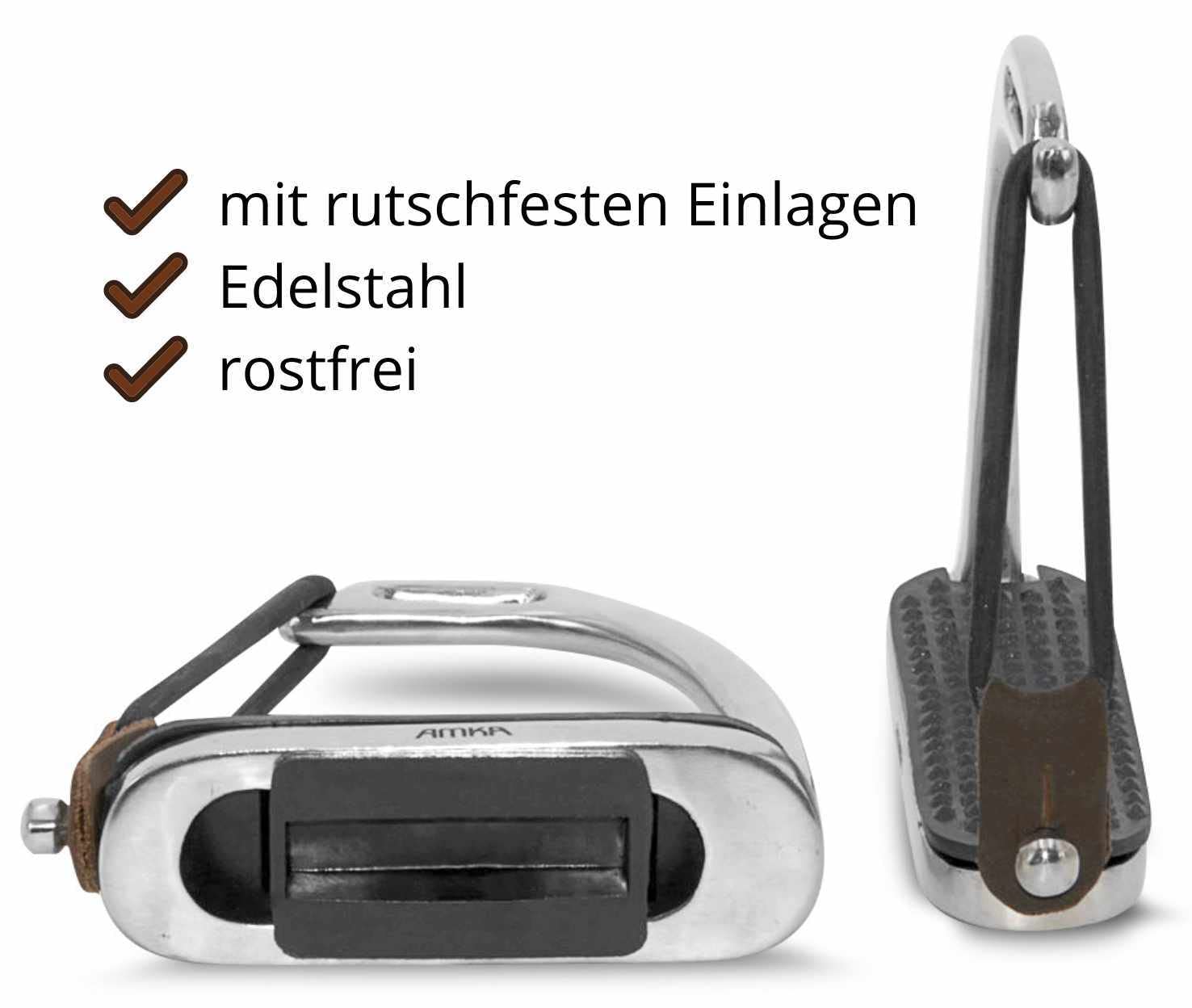 AMKA Étrier de sécurité en acier inoxydable avec articulation, étrier flexible 10 cm, 12 cm, 13 cm