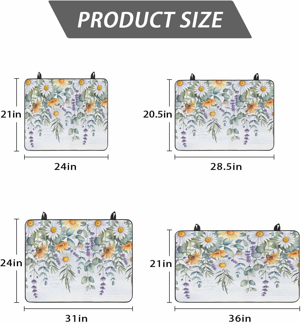 Stove Cover for Electric Stove 24x21 Inch Eucalyptus Leaves Daisy Stove Top Cover Flowers Leaf Blue Glass Cooktop Covers Anti-Slip & Heat Resistant Countertop Protector Home Kitchen Decor