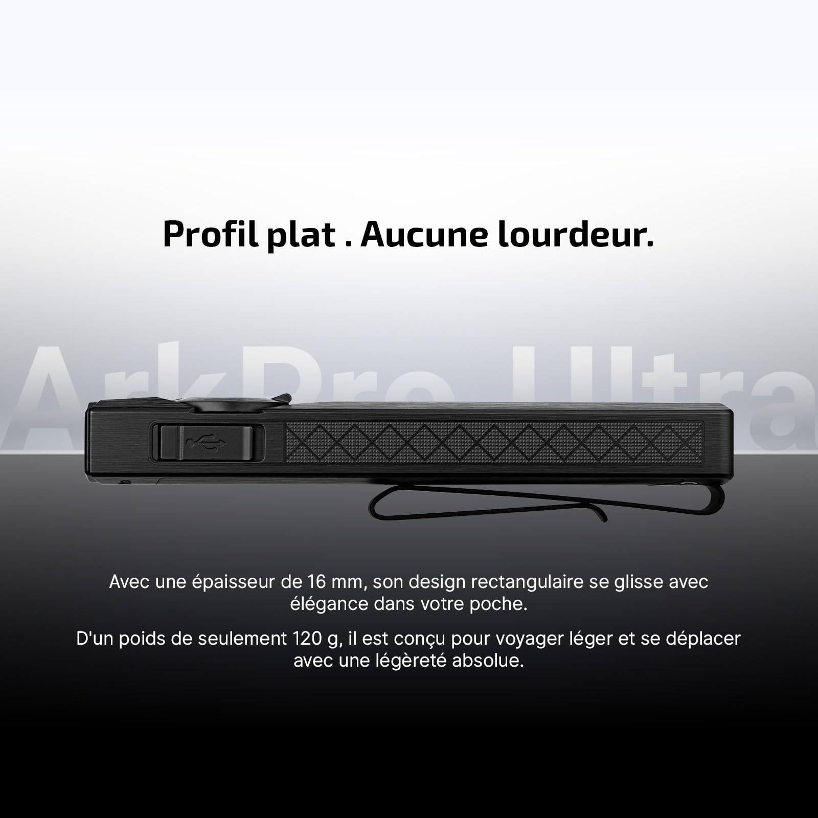 OLIGHT ArkPro Ultra EDC Torche Plate avec Lumière Verte, UV et Blanche, 1700 LM, Portable, Lampe Rechargeable avec Faisceaux Spot et Flood Adaptée au Travail et à L'Éclairage Quotidien