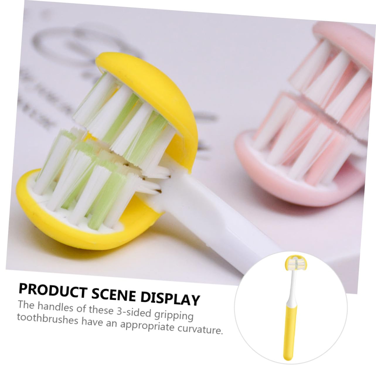 Anneome Spazzolino Denti Tre Lati Adulto con Setole Morbide Ergonomica Antiscivolo per Pulizia Orale Completa