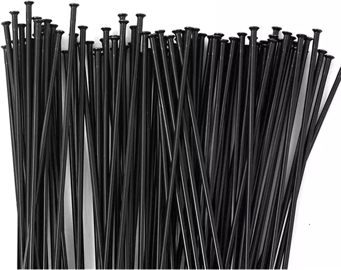Rayons De Vélo 14G 2.0 Mm Tête Droite – Acier Inoxydable Noir, Résistants Et Durables Pour VTT Ou Route