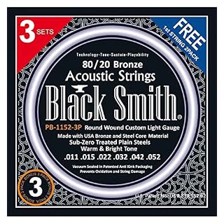 Black Smith PB-1152-3P Jeu de cordes pour Guitare - Les Beatles, Paul McCartney, John Lennon, RIngo Starr, George Harrison Black Smith PB-1152-3P Jeu de cordes pour Guitare – Image 2