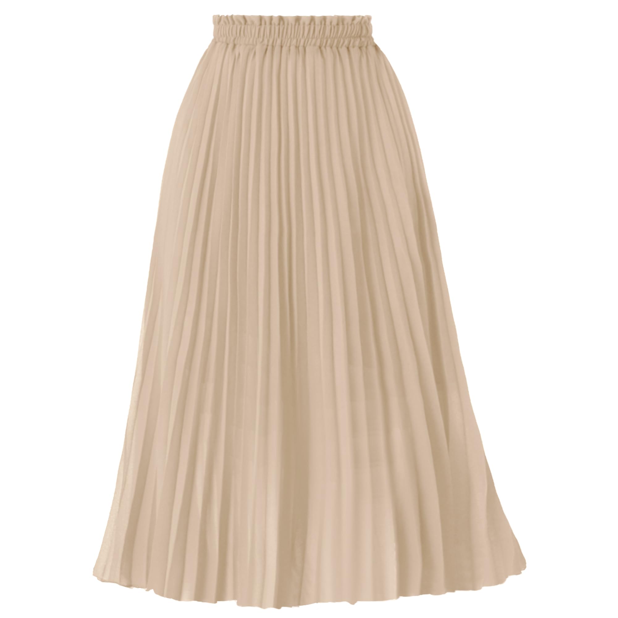 GOOBGS Pleated A-Line Midi Skirt