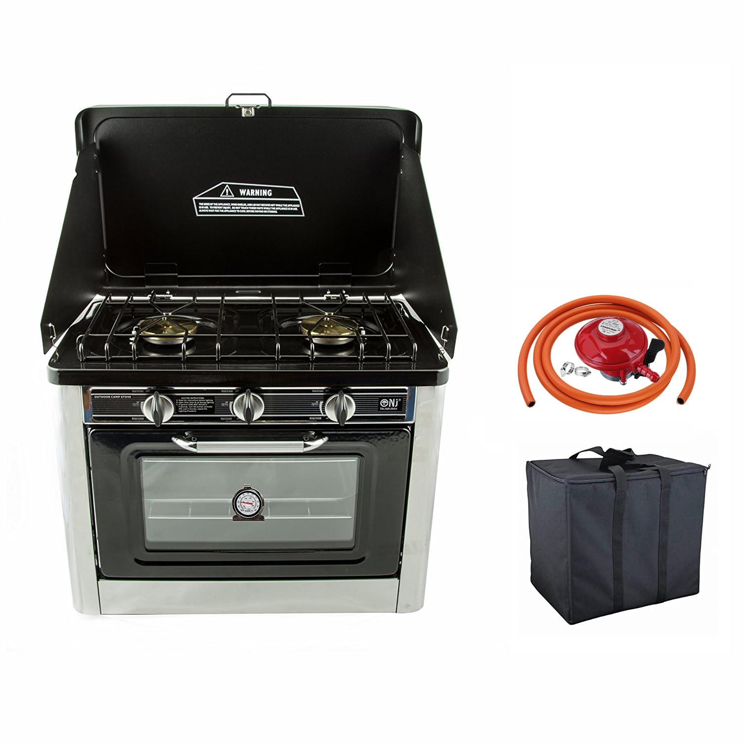 NJ NGB-200 Camping Gasfornuis - 2 Pits Draagbare Gaskookplaat LPG 7,2 kW