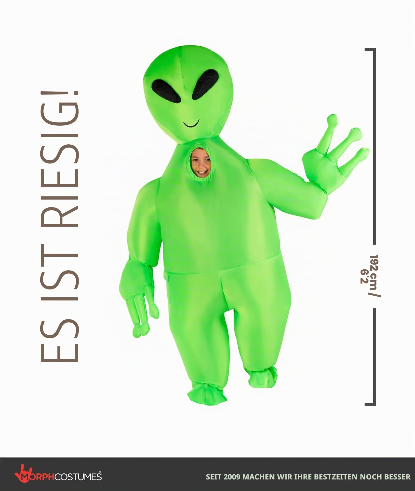 Morph Aufblasbares Alien Kostüm Kinder Grün Jungen Mädchen Alien Kostüm Aufblasbar Faschingskostüme Kinder