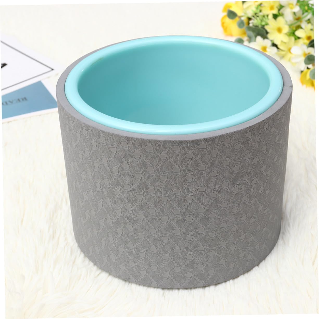 BESTonZON Ruota per Yoga in Abs Blu da 10mm, Attrezzo Leggero per Stretching del Corpo e Riscaldamento, per Esercizi a Terra e Pilates Casa