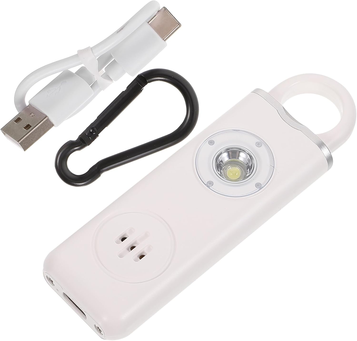 Homoyoyo Plastic Keychain Personal Protection Alarm Stainless Steel White Keychain