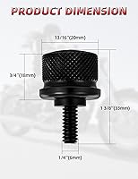 Vista 5 de Amazicha Perno de asiento de aluminio negro con tornillo, compatible con Harley Davidson Sportster Softail Touring Dyna 1996-2025