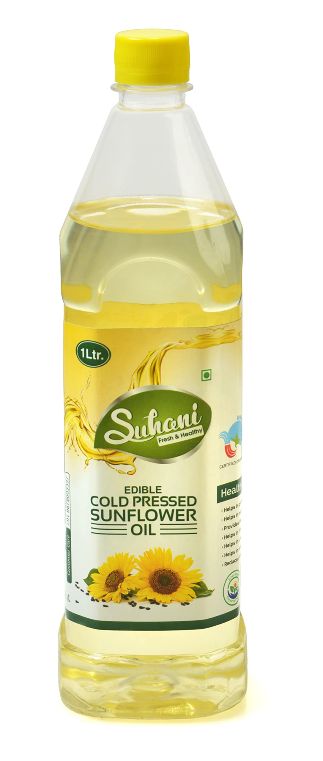 Organic Sunflower Oil (1 Liter) Cold Pressed/Wood Pressed Oil | Surajmukhi/Sumflower Kachi Ghani Oil by EYWA (Suhani) (B0BTHP8ZHJ) Amazon Price History, Amazon Price Tracker