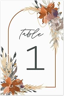 Indie Autumn Floral Table Numbers/Set Of 28 Wedding Table Number Cards /...