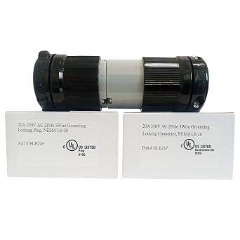 OCS Parts NEMA L6-20 Plug and Connector Set | 2-Pole 3-Wire
