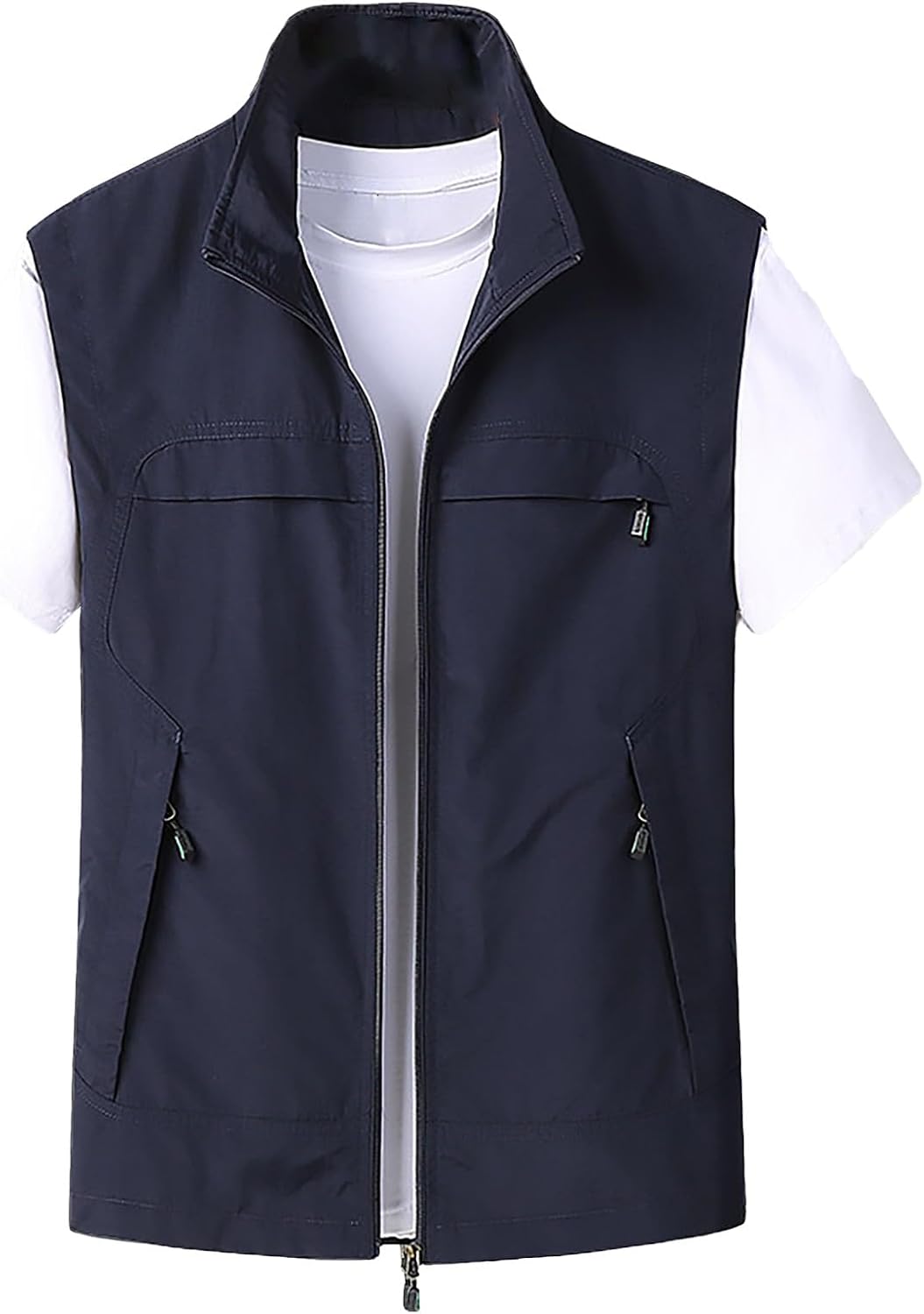 HJINGSUN Vest for Men Lightweight Full Zip Outerwear Casual Summer Travel Vests Hiking Fishing Golf Photo Work with Pockets