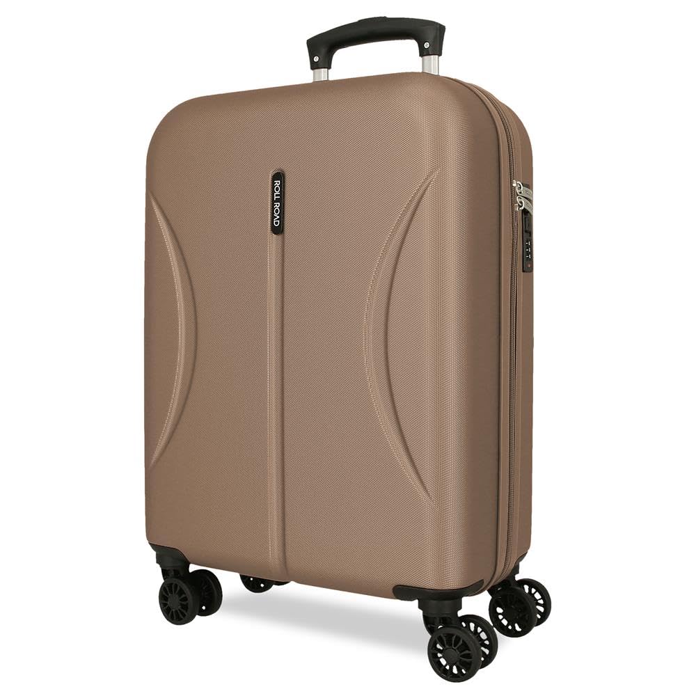 Joumma Roll Road Formentera Champagne Cabin Suitcase 38x55x20 cm Rigid ABS Integrated Combination Padlock 35L 2.6kg 4 Double Wheels Hand Luggage
