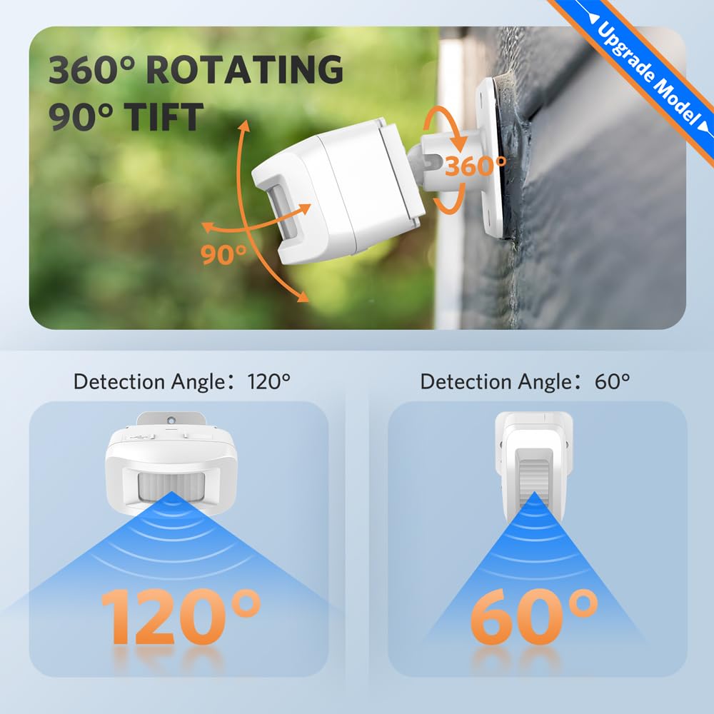 Alarma de entrada con sensor de movimiento – Alarmas de entrada inalámbricas exteriores resistentes a la intemperie detector de movimiento presencia detector de presencia al aire libre puerta sistema