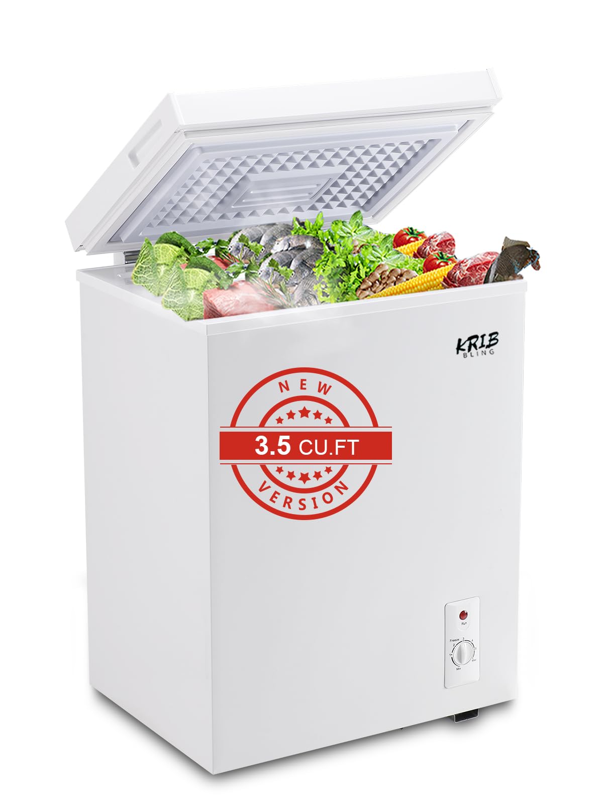 KRIB BLING KB03 FLG-72Q-BLACK 3.5-2 3.5 cu ft Chest Freezer White