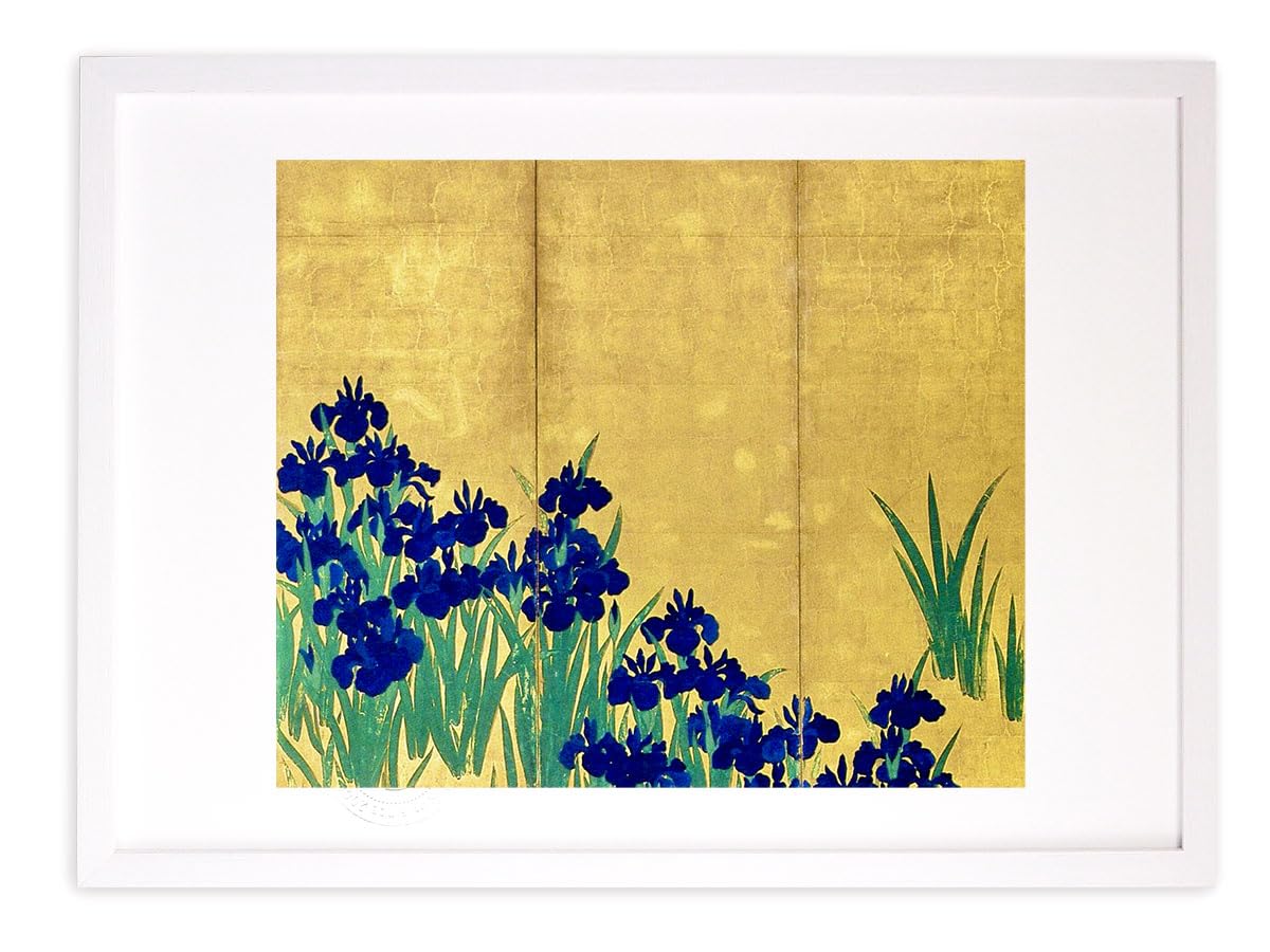 尾形光琳 燕子花図屏風 左隻 右隻 セット アート 額縁 インテリア