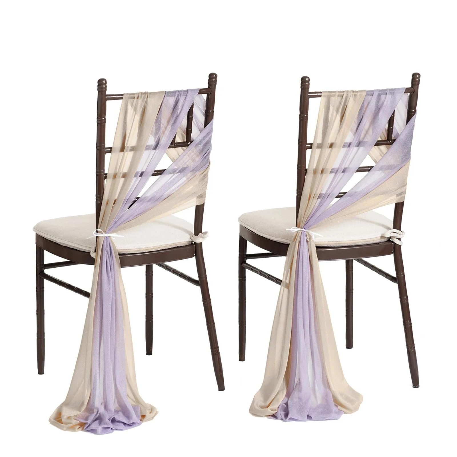 Stuhlschleifen Tüll Stuhlbezug 10/50 Stück 17x250cm Salbeigrün Chiffon Stuhlschärpen 12er Set Schärpen Hochzeit Stuhlhussen Band Hochzeitsfeier Gang Stuhl Dekor(Beige purple,50pcs)