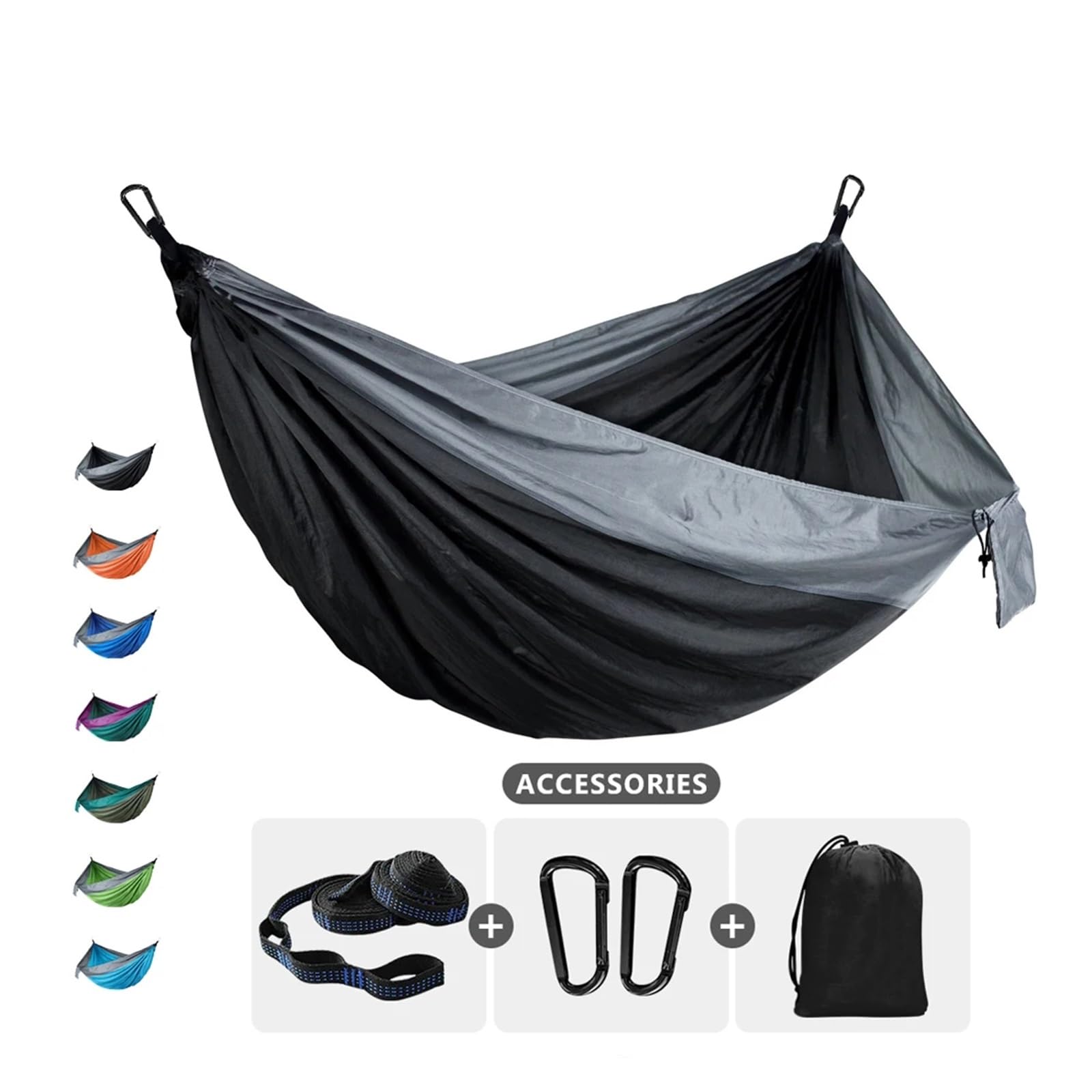 Hamac D‘ExtéRieur Portable Parachute Camping Simple Double Hamacs 102x55 Pouces Intérieur Extérieur Randonnée Voyage Plage Balançoire Hamac avec 2 Sangles d'arbre 214 (Color : 6)