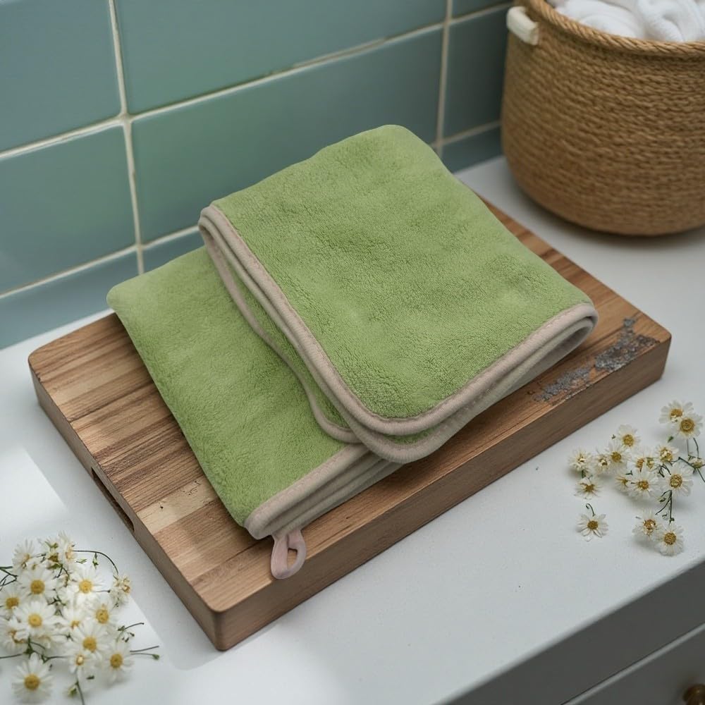 Thickened Coral Fleece Towel Hanging Design Super Absorbent Quick-Drying for Bathroom Beach 1-1