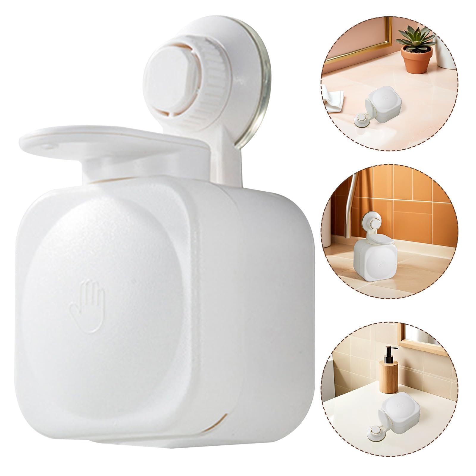 VOSAREA Dispensador de Jabón de Pared Ventosa para Baño, Diseño Moderno en Abs, Dosificador Suave para Gel y Lociones, Adecuado para Hospitales y Restaurantes