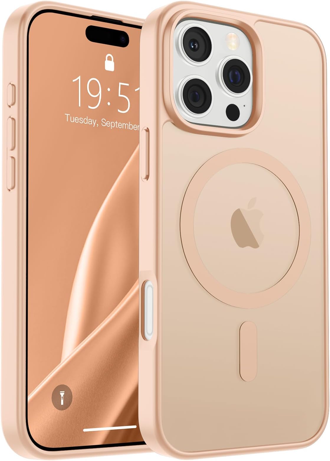 SUPFINE Magnetic for iPhone 16 Pro Max Case(Compatible with MagSafe)(10 FT Military Grade Drop Protection) Slim Translucent Matte Shockproof with Anti-Fingerprint Phone Case,Sand Pink