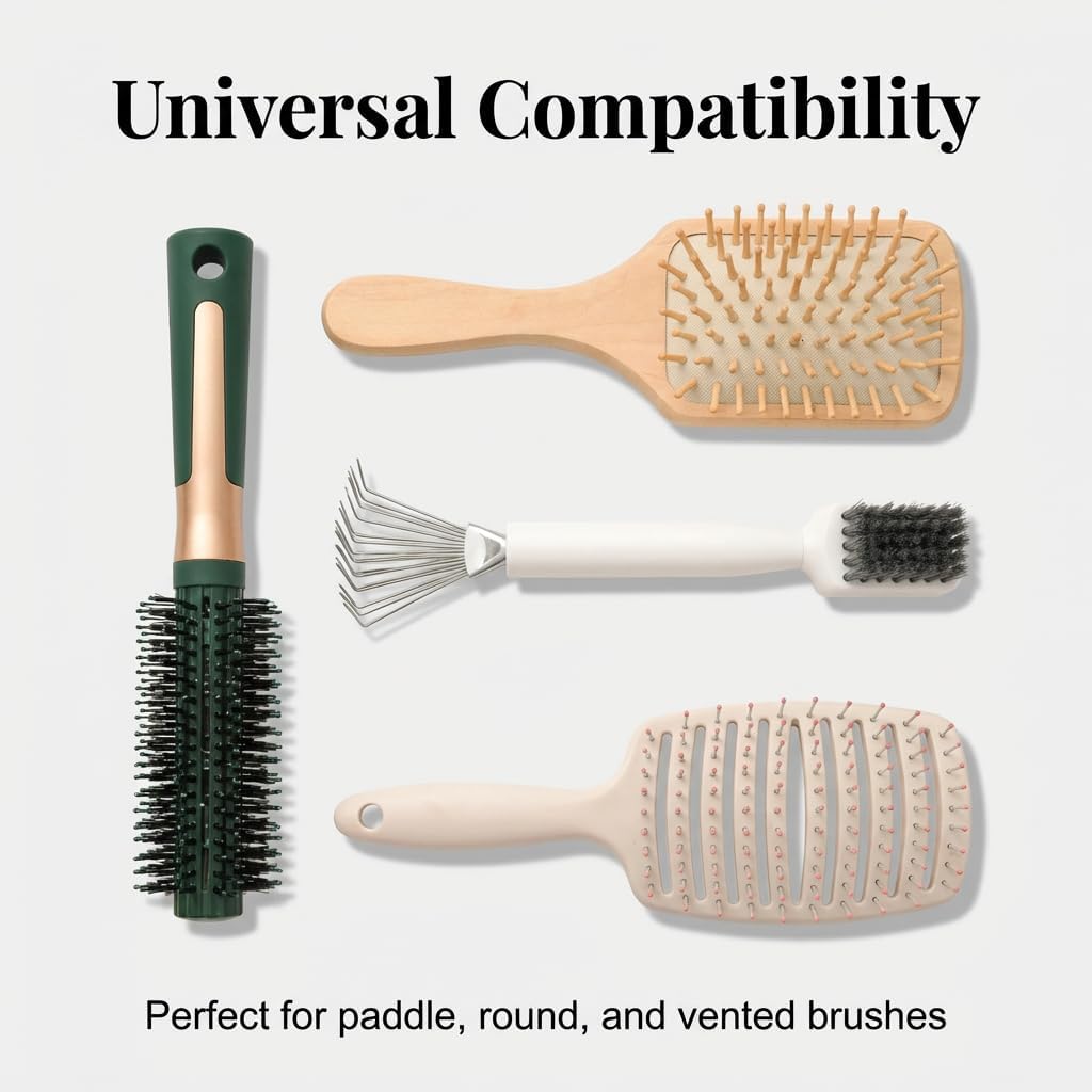 Hair Brush Cleaner 2-in-1 with Steel Wire & Bristles Bristles+Rake Deep Clean (2 PCS)