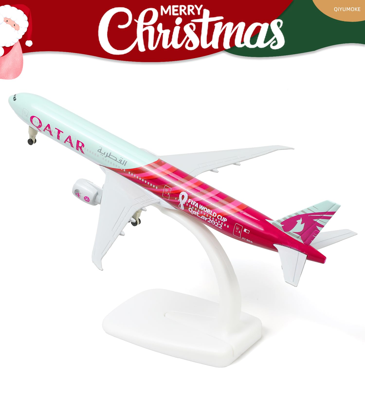 カタール航空 ボーイング777 モデル 1/300 Amazon.com: QIYUMOKE Boeing 777-300ER Qatar 1/300 Diecast Metal