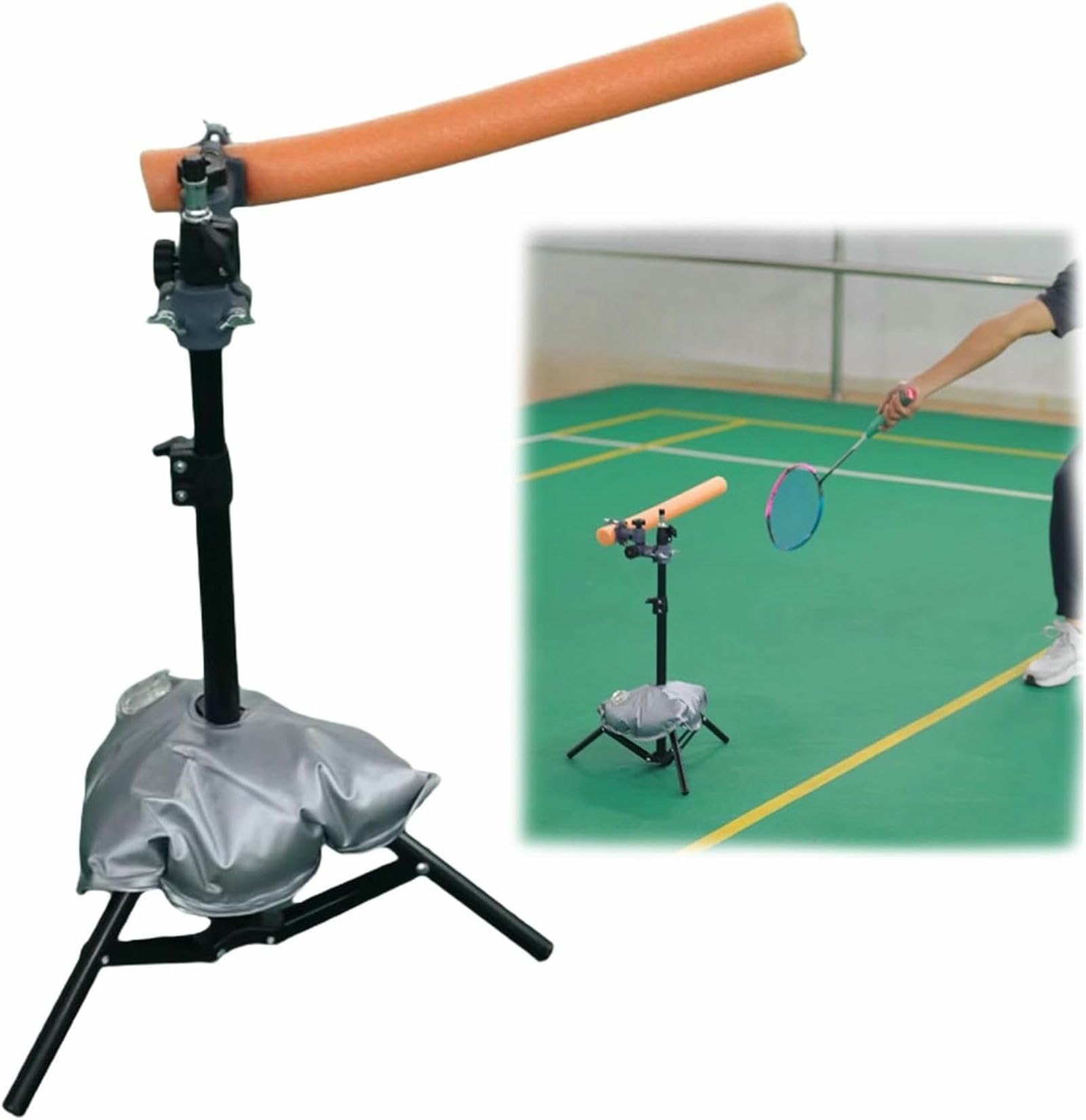 Badminton Trainer Set con spugna regolabile per allenamento da solo, strumento per allenamento in casa