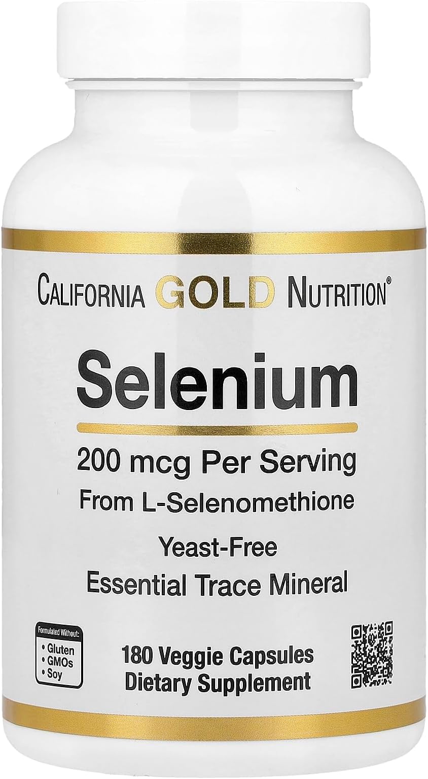 California Gold Nutrition, Selenium, Yeast-Free, 200 mcg, 180 Veggie Capsules
