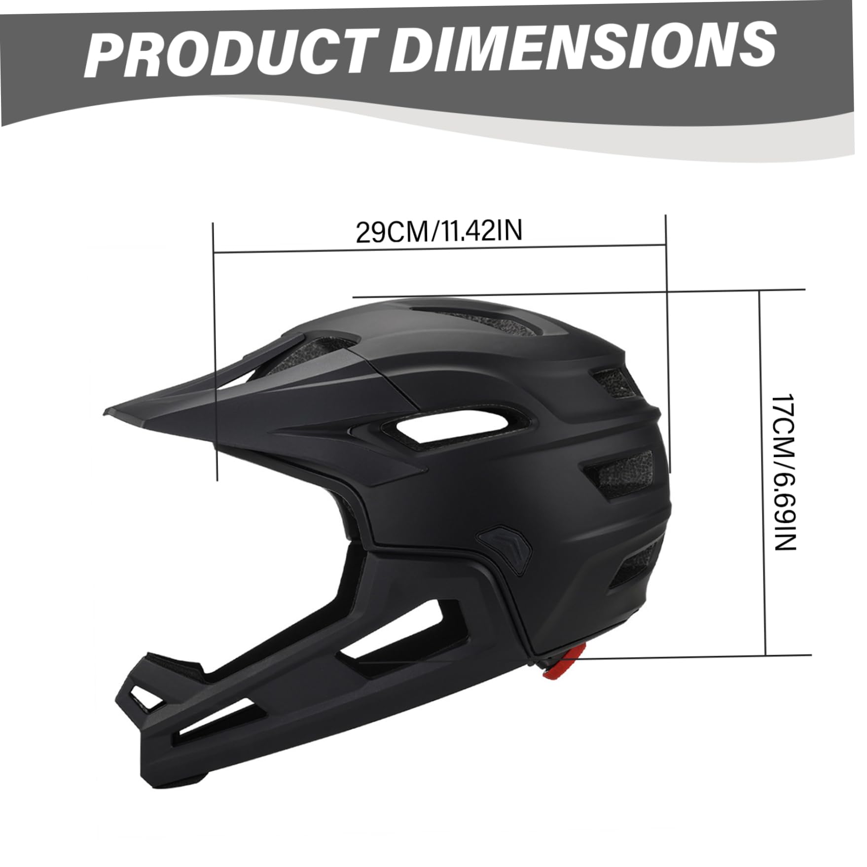 Casco integrale da mountain bike antiurto per adulto – Visiera removibile con mentoniera Casco da bici nero regolabile unisex per ciclismo all'aperto
