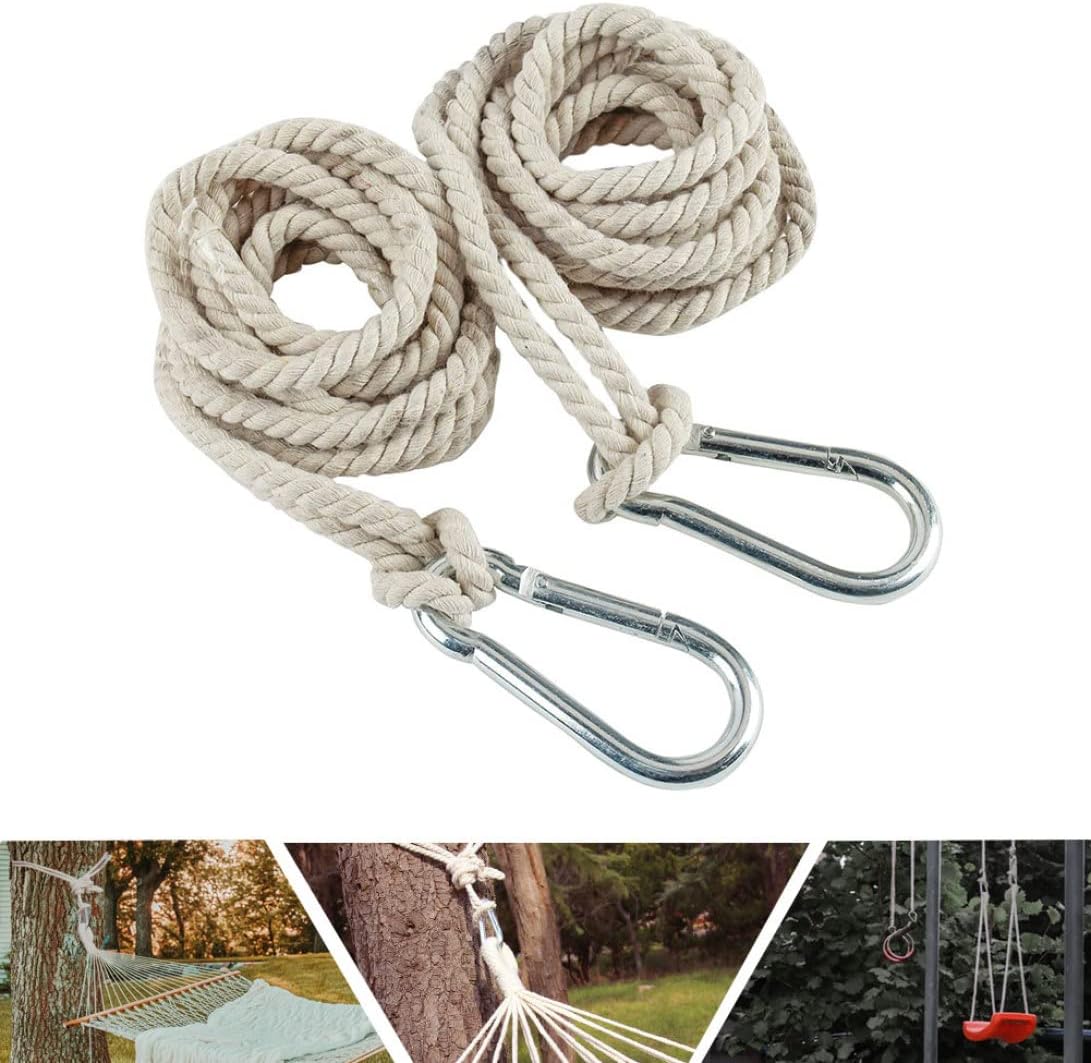 Ecojoy Tree Swing Straps Hammock Soft Hanging Rope Adjustable Swing Hooks Strap Garden Accessories 4M 2PCS Garden Furniture and Accessories Hammock Straps : Patio, Lawn & Garden