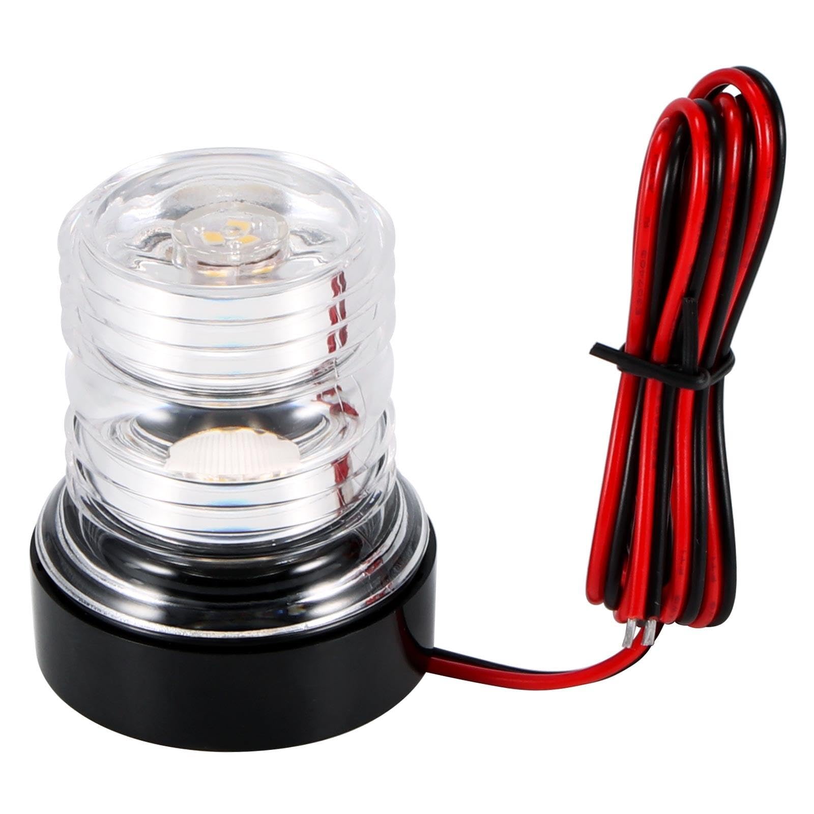 AWSGHLF LED Navigation Light, 12V Marine Boat Anchor Light Waterproof Boat Signal Navigation Light with All Round 360° White Light Small Marine Navigation Light