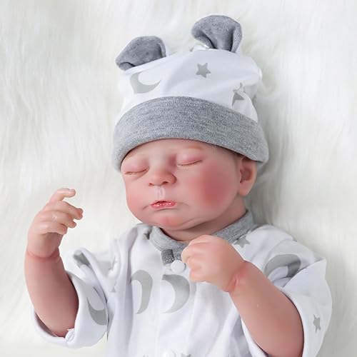 Miniatura 2 de Muñecas realistas de bebé recién nacido, de 22 pulgadas, de vinilo suave, con ropa de estrellas y luna, regalo de cumpleaños para niños a partir de