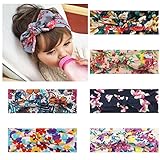 Multicolor:6 diferente color flores .son vivos para comnibar diferente color ropa de bebe niñas Diseña de orejas de conejo, son más bonito cuando las niñas lleva nuestras turbantes.se puede para tomar foto