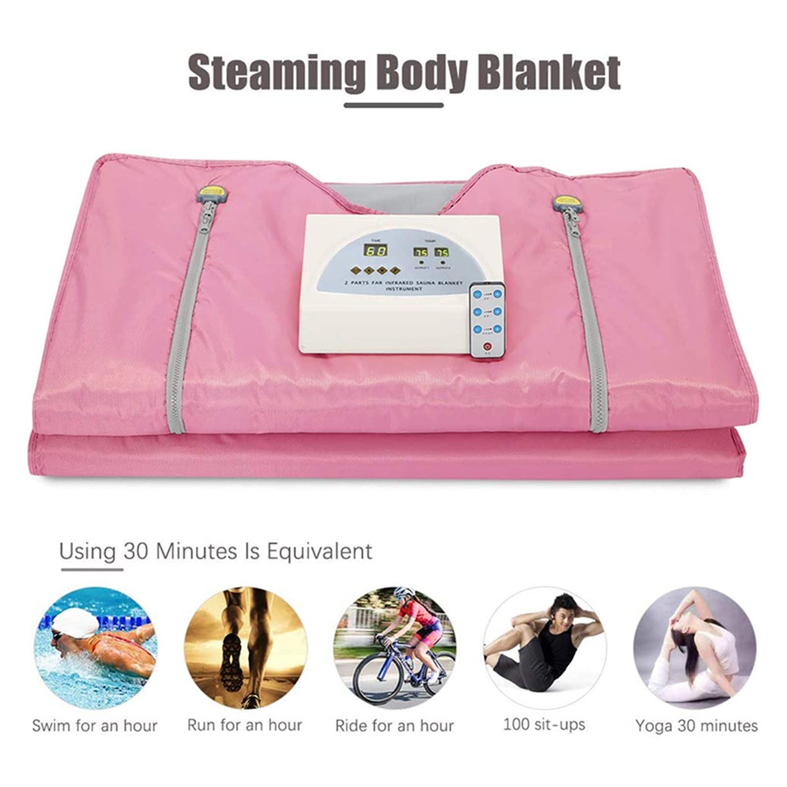 Manta de sauna Manta de sauna de infrarrojos 2 Zona Calefacción Sauna Manta Pérdida de peso Cuerpo Cuerpo Profesional Desintoxicación Terapia Anti Envejecimiento Inicio Uso para la desintoxicación(Col