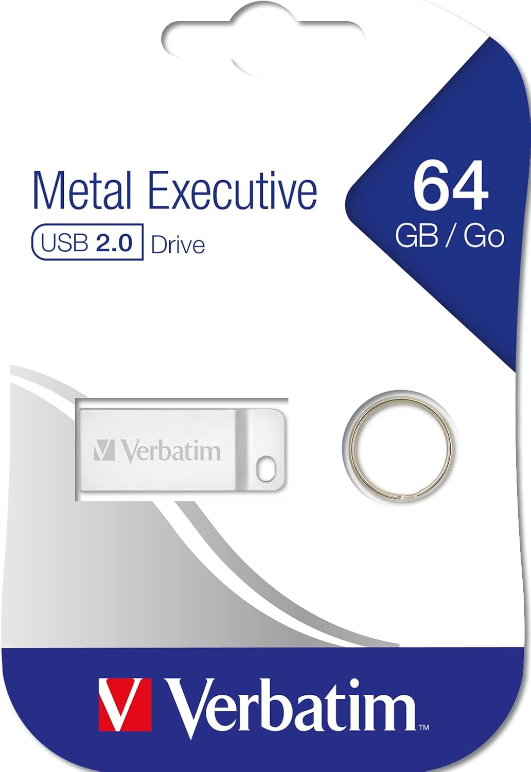 Verbatim 64GB Metal Executive USB Flash Drive - Silver