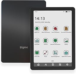 Bigme B6 Color E-Reader, E-Ink eBook Readers 6 Inch Colour eReaders Digital ePaper Tablet with Android 14, 4G+64GB, Adjustable Front Light Android eReader Device with Audiobook Black