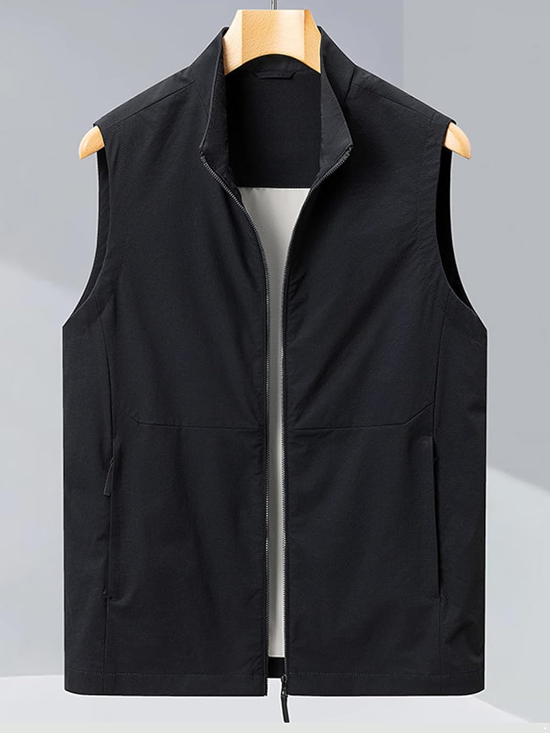 Aislor Stand Collar Men's Spring Golf Vest Sleeveless Casual High-End Layering Fashion Waistcoat