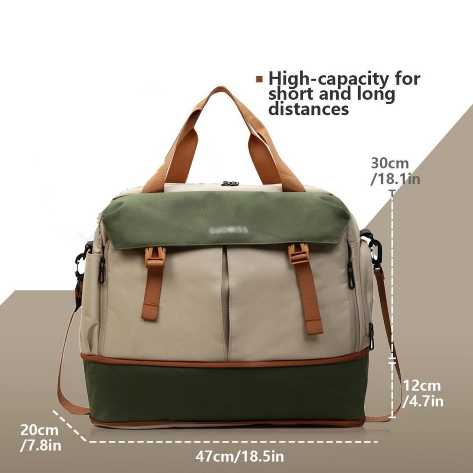 XXDML Borsone da viaggio con scomparto per scarpe, 36-55 l, espandibile per il fine settimana, separazione asciutta e bagnata, organizer per vestiti, borsa da trolley per bagagli, borsa da palestra