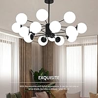 Vista 2 de Pantalla creativa G9 para lámpara de techo de 4.72 pulgadas, cubierta de luz de cristal, pantalla colgante para dormitorio, sala de estar, reemplazo