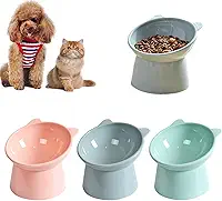Kit Comedouro Bebedouro Elevado Tigela Gatinho Acrílico Alto Gatos E Cães Postura Correta (Verde e Rosa)