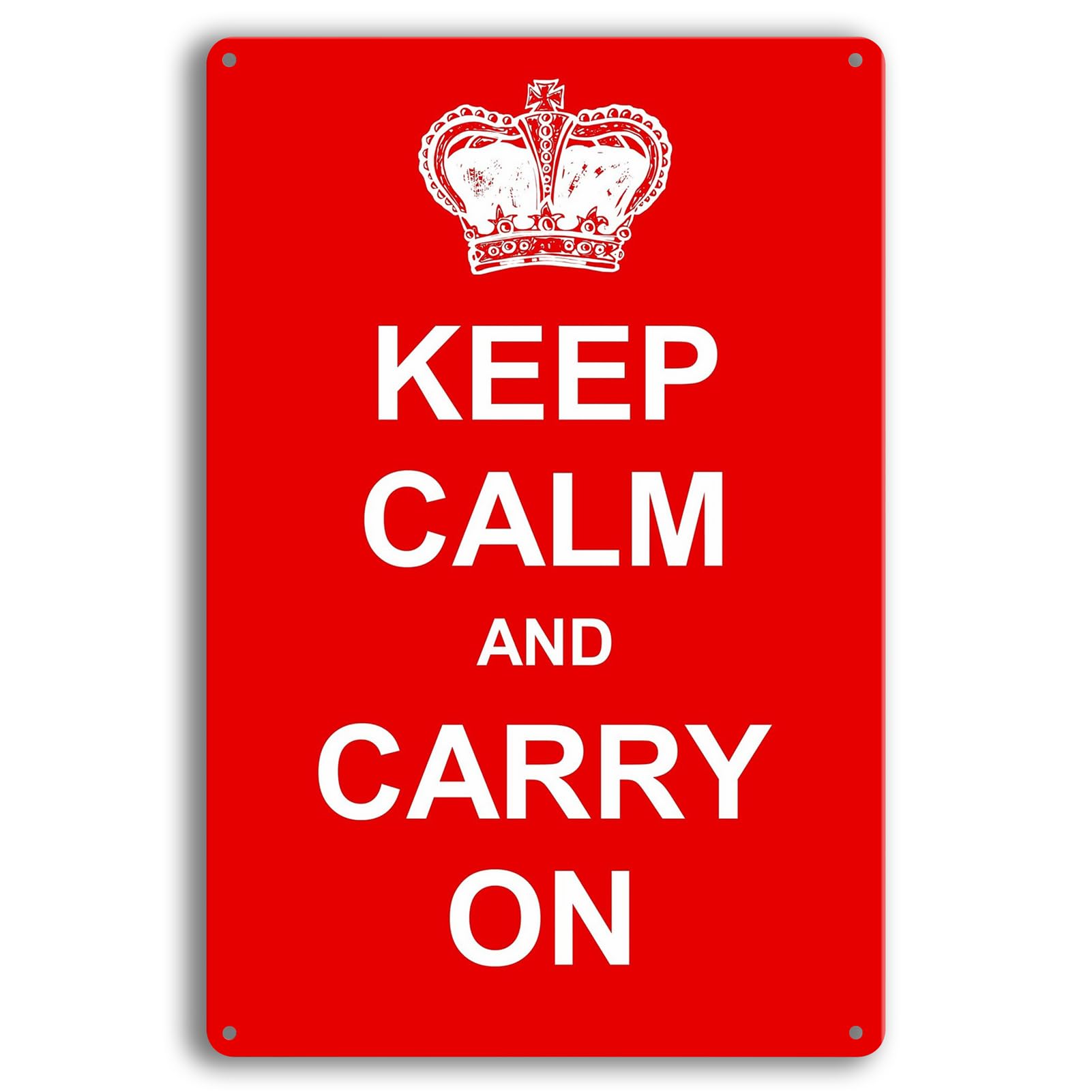 Keep Calm and Carry On-Keep Calm and Carry On Metal Tin Sign, Motivational Plaques for Home Office Room Bar Man Cave Wall Decor 8x12 Inch