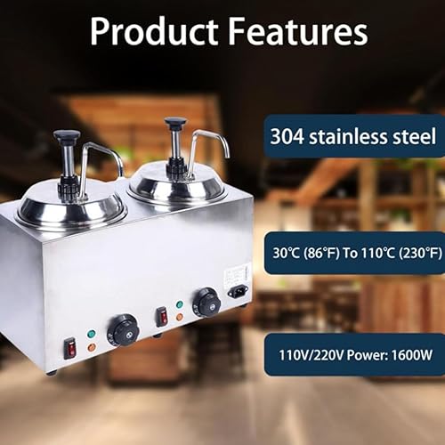 Miniatura 3 de Hot Fudge Cheese Dispenser Sauce Warmers Electric Butter Condiment Dispenser with Containers for Buffet Restaurant