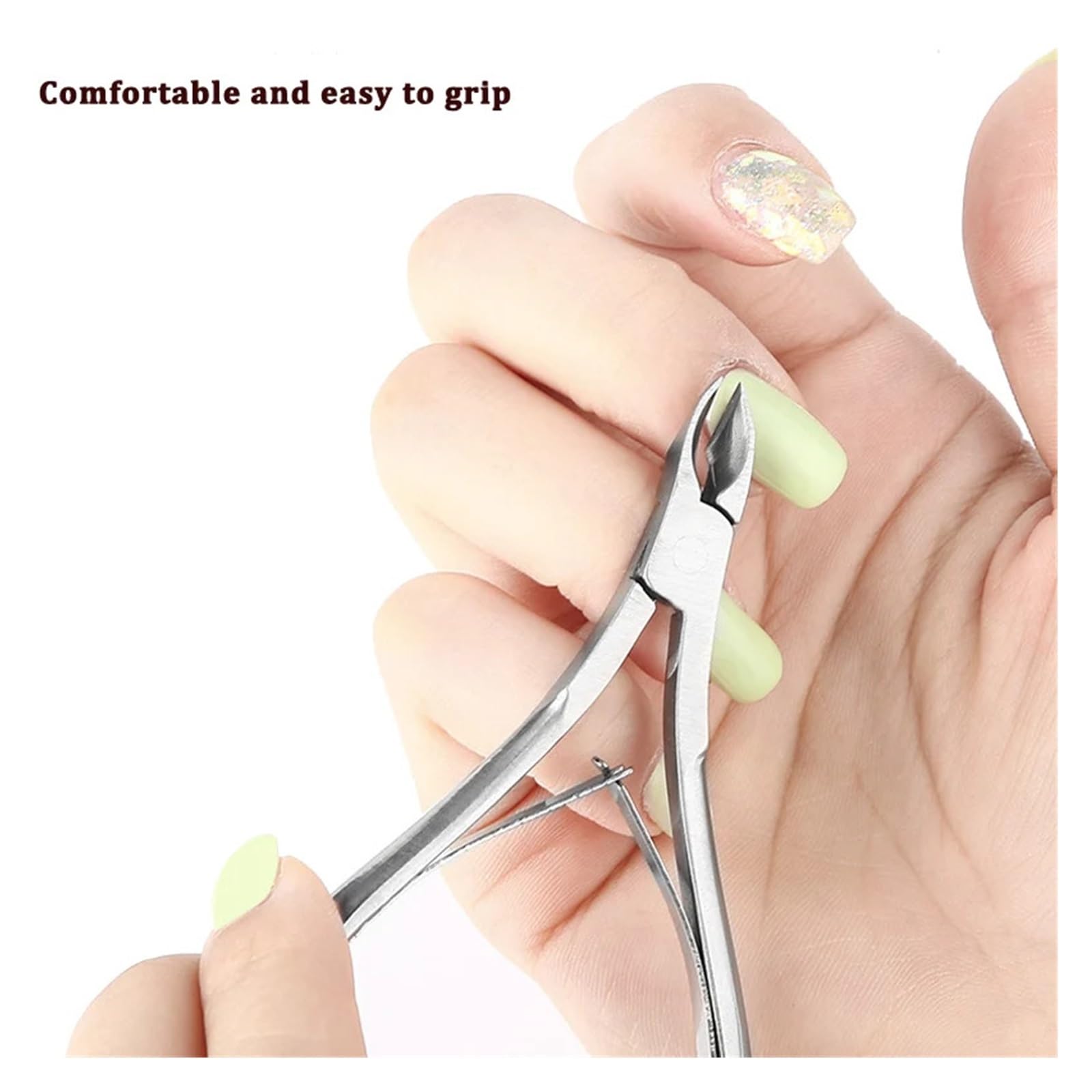 Juego de 5 cortaúñas Profesionales for uñas de los pies y cutículas, Tijeras de manicura de Acero Inoxidable.