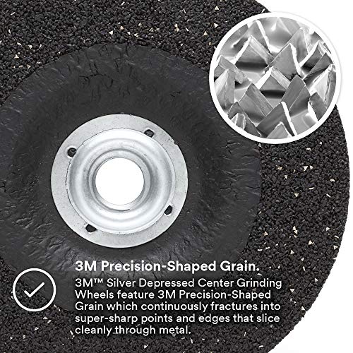3 M silber Niedergeschlagen Center Schleifscheibe 87446, T27 Quick Change, 5 x 1/4 x 5/20,3–27,9 cm, 10 pro Innen, schwarz (10 Stück)