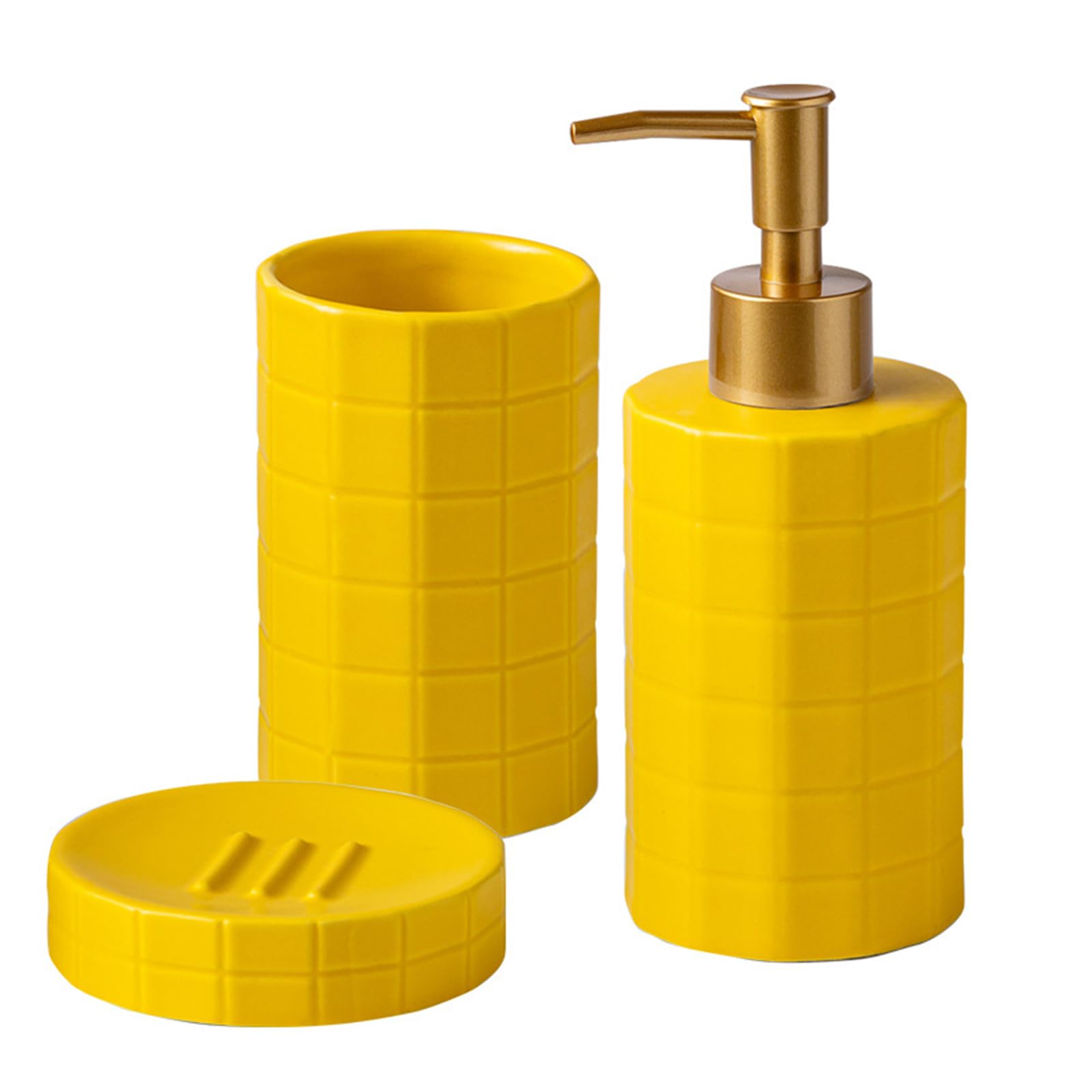 APGLSXY Ceramic Bathroom Set with NonSlip Base Toiletry Includes Soap Dispenser, Toothbrush Holder for Modern Bathrooms Porcelain Soap Dispenser