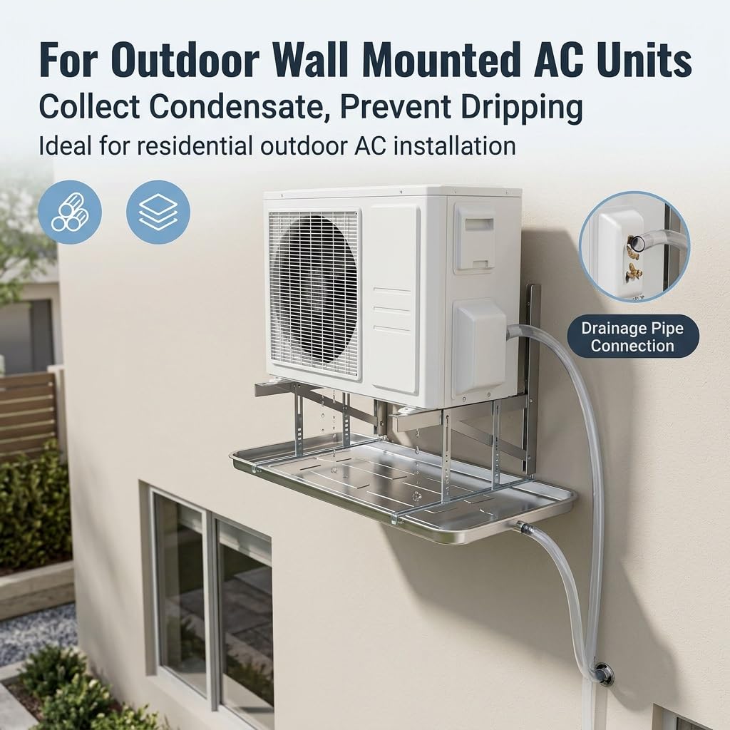 Set vaschetta raccogligocce aria condizionata, vaschetta raccogli condensa | For sistemi di climatizzazione split e pompe di calore con unità esterne, vaschetta raccogligocce(70*100cm(28*39in))