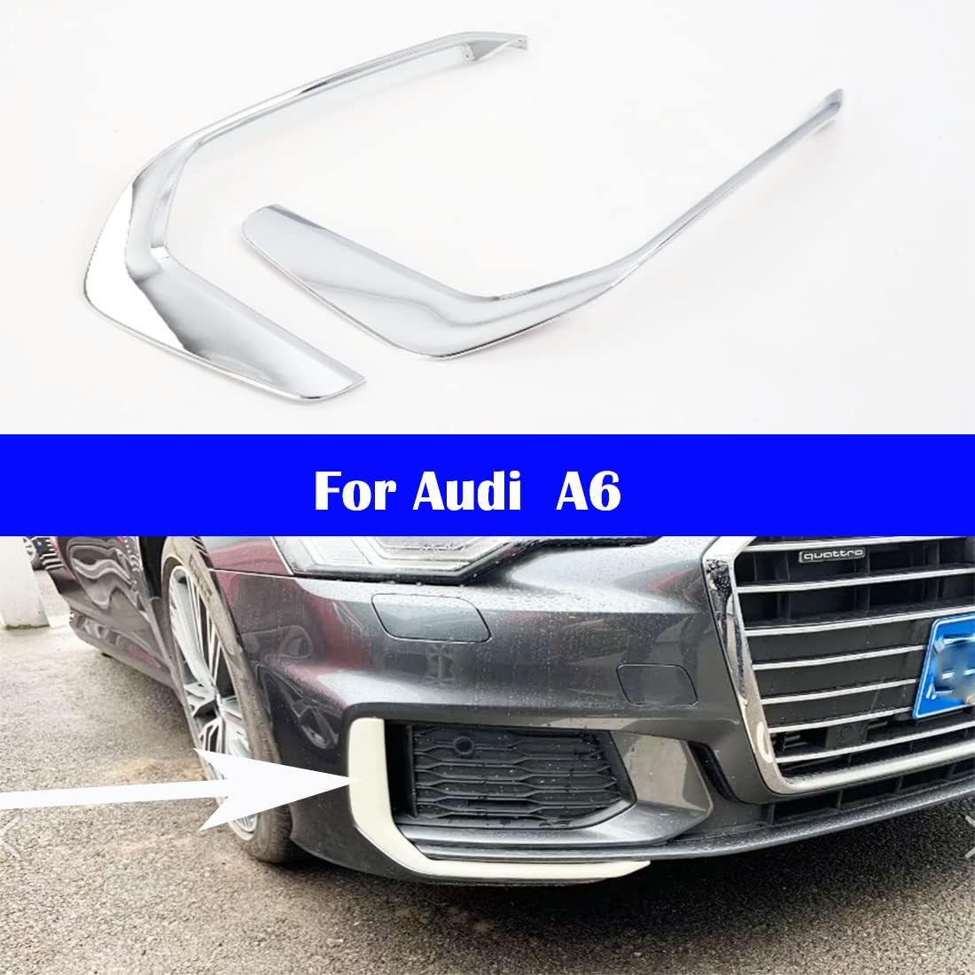 Car exterior decorative strip modified carbon fiber decorative strip For A6 2019-2020-2021-2022 (2 Nirror cover Black)